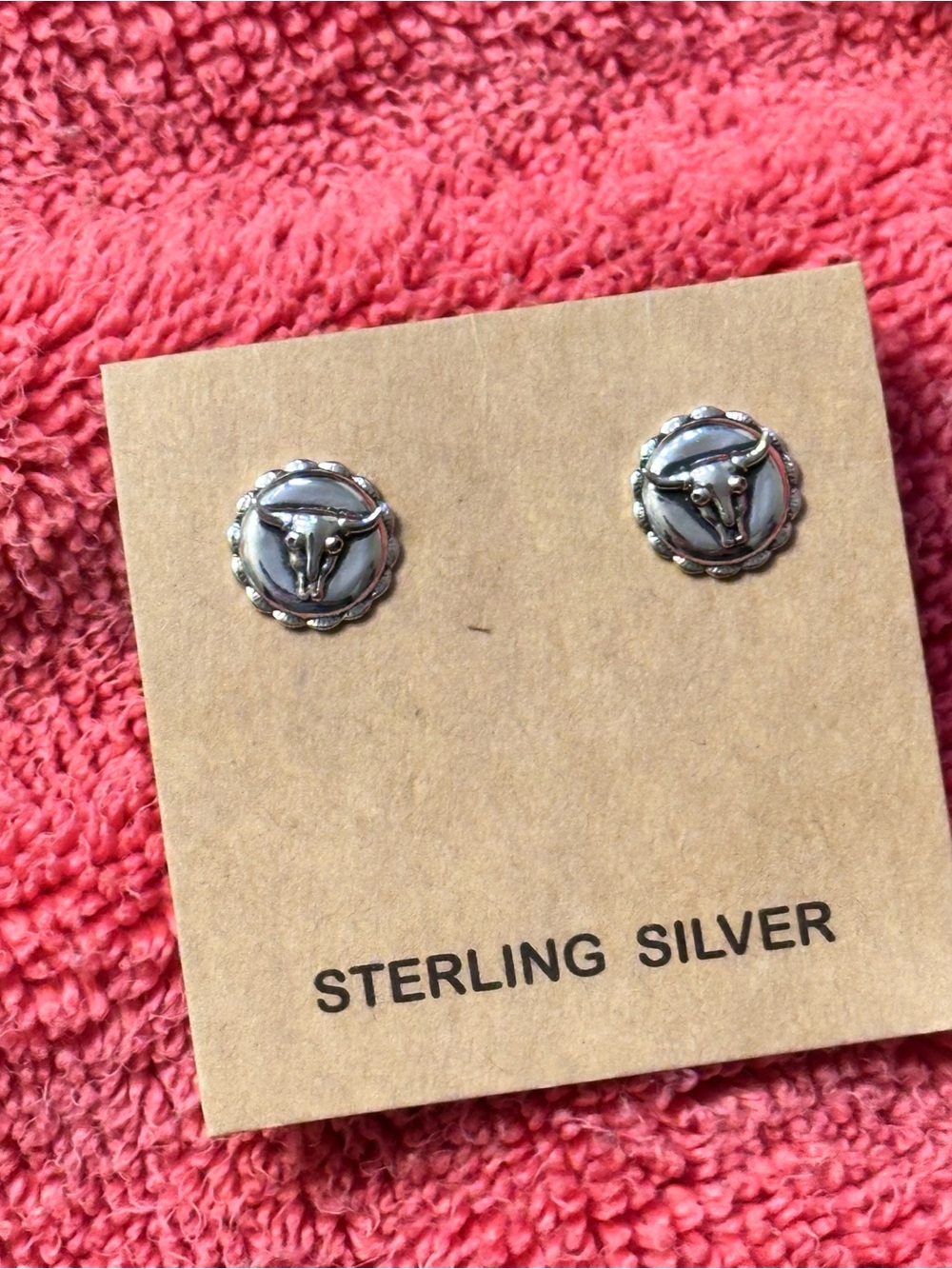 Sterling Silver Bull Head Stud Earrings - Sterling Silver